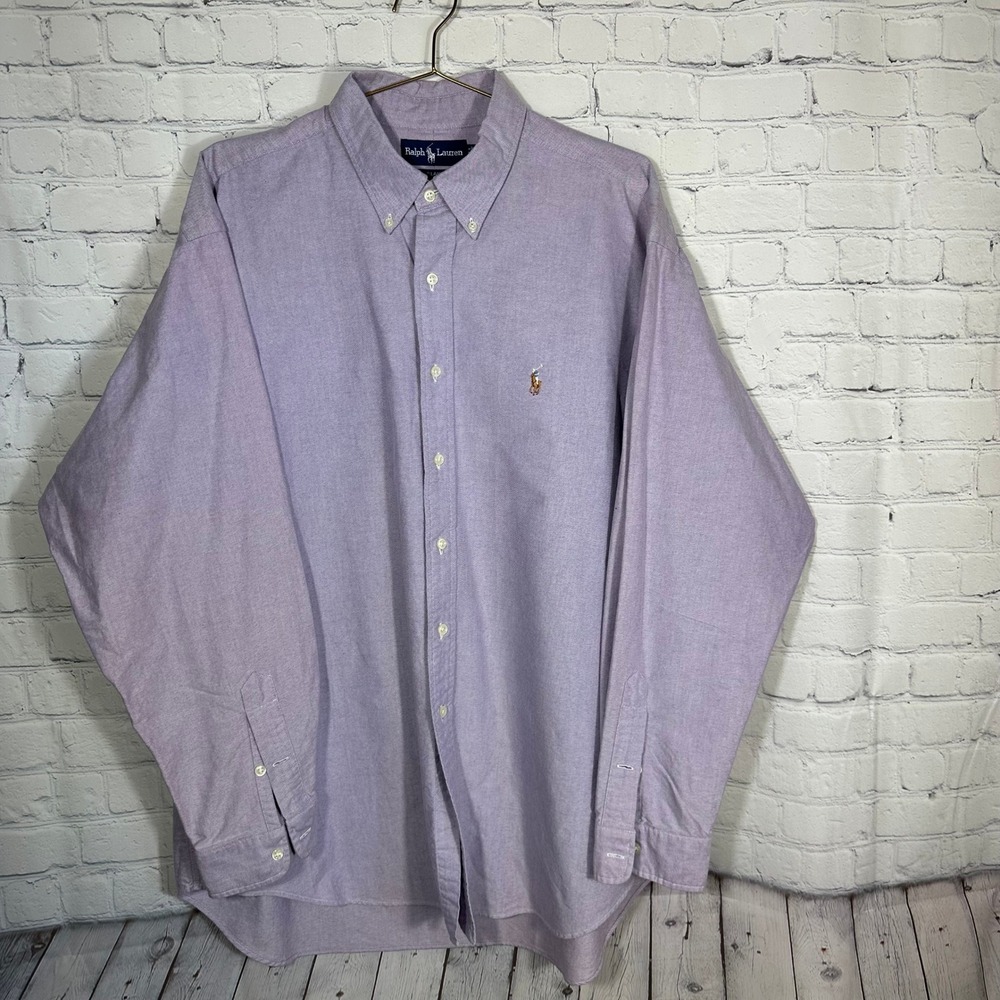 Ralph Lauren Blake Mens‎ XL Purple Cotton Oxford Button Down Long Sleeve Shirt